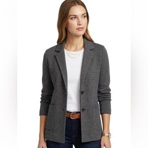 1901 Nordstrom Stretch Wool Blend Sweater Blazer Charcoal Grey Medium Like New!